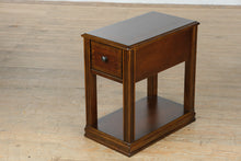 Load image into Gallery viewer, Slender Cherry-Finish Side Table with Drawer
