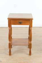 Load image into Gallery viewer, Maple One Drawer Side Table with Lower Shelf and Turned Legs
