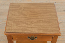 Load image into Gallery viewer, Maple One Drawer Side Table with Lower Shelf and Turned Legs
