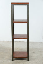 Load image into Gallery viewer, Industrial Modern Tall Display Shelf with Metal Frame and Wood Shelves
