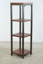 Load image into Gallery viewer, Industrial Modern Tall Display Shelf with Metal Frame and Wood Shelves
