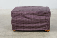 Load image into Gallery viewer, Orange Velvet Upholstered Ottoman Purple Geometric Slipcover 27 Inch Footstool
