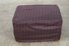 Load image into Gallery viewer, Orange Velvet Upholstered Ottoman Purple Geometric Slipcover 27 Inch Footstool
