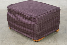 Load image into Gallery viewer, Orange Velvet Upholstered Ottoman Purple Geometric Slipcover 27 Inch Footstool
