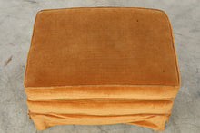 Load image into Gallery viewer, Orange Velvet Upholstered Ottoman Purple Geometric Slipcover 27 Inch Footstool
