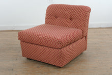 Load image into Gallery viewer, Slipper Chair Red Upholstered Armless Accent Chair Geometric Pattern

