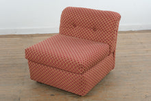 Load image into Gallery viewer, Slipper Chair Red Upholstered Armless Accent Chair Geometric Pattern
