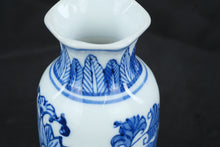 Load image into Gallery viewer, Andrea by Sadek Blue &amp; White Porcelain Bud Vase Floral Chinoiserie 6"
