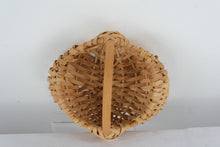 Load image into Gallery viewer, Handwoven Mini Buttocks Basket – 6.5” x 6” x 5” Rustic Split Reed Gathering Basket
