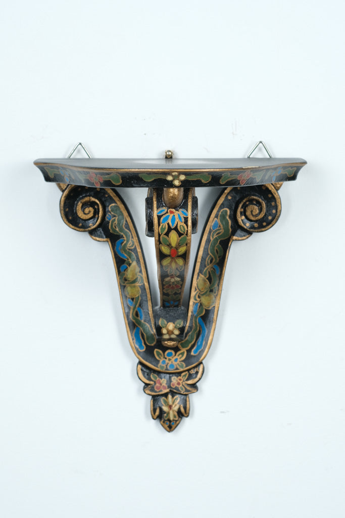 Hand-Painted Floral Wall Shelf – 6.5