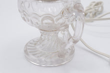 Load image into Gallery viewer, Vintage Pressed Glass Cup Table Lamp Clear Glass Handle Pleated Shade
