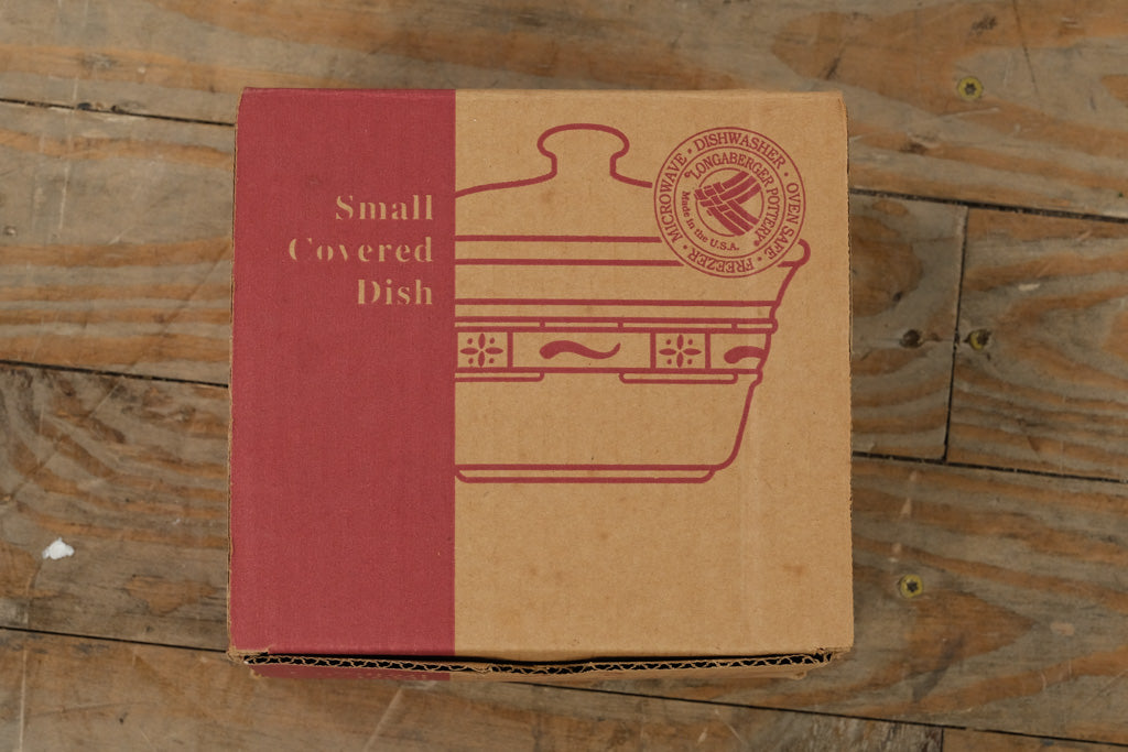 Longaberger Woven Traditions Classic Blue Small Covered Dish – Stoneware with Lid – Original Box