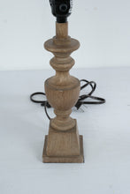 Load image into Gallery viewer, Small Turned Wood Table Lamp Natural Finish Cottage Farmhouse Accent Lamp
