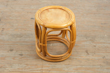 Load image into Gallery viewer, Rattan Bamboo Plant Stand Round 12 Inch Top 14 Inch Height Boho
