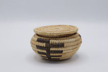 Load image into Gallery viewer, Native American Style Coiled Basket Lidded Geometric Woven 4 Inch
