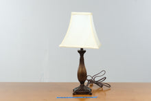 Load image into Gallery viewer, Traditional Bronze Finish Buffet Table Lamp Fluted Column Square Base 20 Inch
