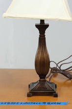 Load image into Gallery viewer, Traditional Bronze Finish Buffet Table Lamp Fluted Column Square Base 20 Inch
