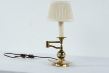 Load image into Gallery viewer, Vintage Brass Swing Arm Table Lamp Adjustable Desk Lamp with Pleated Shade
