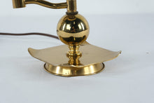 Load image into Gallery viewer, Vintage Brass Swing Arm Table Lamp Adjustable Desk Lamp with Pleated Shade
