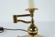Load image into Gallery viewer, Vintage Brass Swing Arm Table Lamp Adjustable Desk Lamp with Pleated Shade
