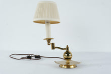 Load image into Gallery viewer, Vintage Brass Swing Arm Table Lamp Adjustable Desk Lamp with Pleated Shade
