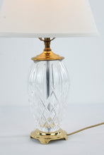 Load image into Gallery viewer, Waterford Crystal Table Lamp Brass Finish 18 Inch Cut Crystal with Shade
