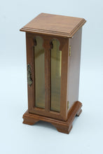 Load image into Gallery viewer, Mini Wooden Jewelry Cabinet with Mirrored Back &amp; Rotating Hook – 11.5&quot; Tall
