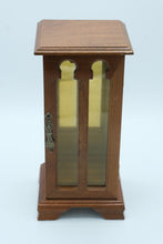 Load image into Gallery viewer, Mini Wooden Jewelry Cabinet with Mirrored Back &amp; Rotating Hook – 11.5&quot; Tall

