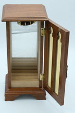 Load image into Gallery viewer, Mini Wooden Jewelry Cabinet with Mirrored Back &amp; Rotating Hook – 11.5&quot; Tall
