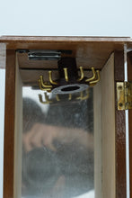 Load image into Gallery viewer, Mini Wooden Jewelry Cabinet with Mirrored Back &amp; Rotating Hook – 11.5&quot; Tall
