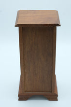 Load image into Gallery viewer, Mini Wooden Jewelry Cabinet with Mirrored Back &amp; Rotating Hook – 11.5&quot; Tall
