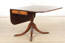 Load image into Gallery viewer, Smaller Mahogany Drop Leaf Pedestal Table By Brandt
