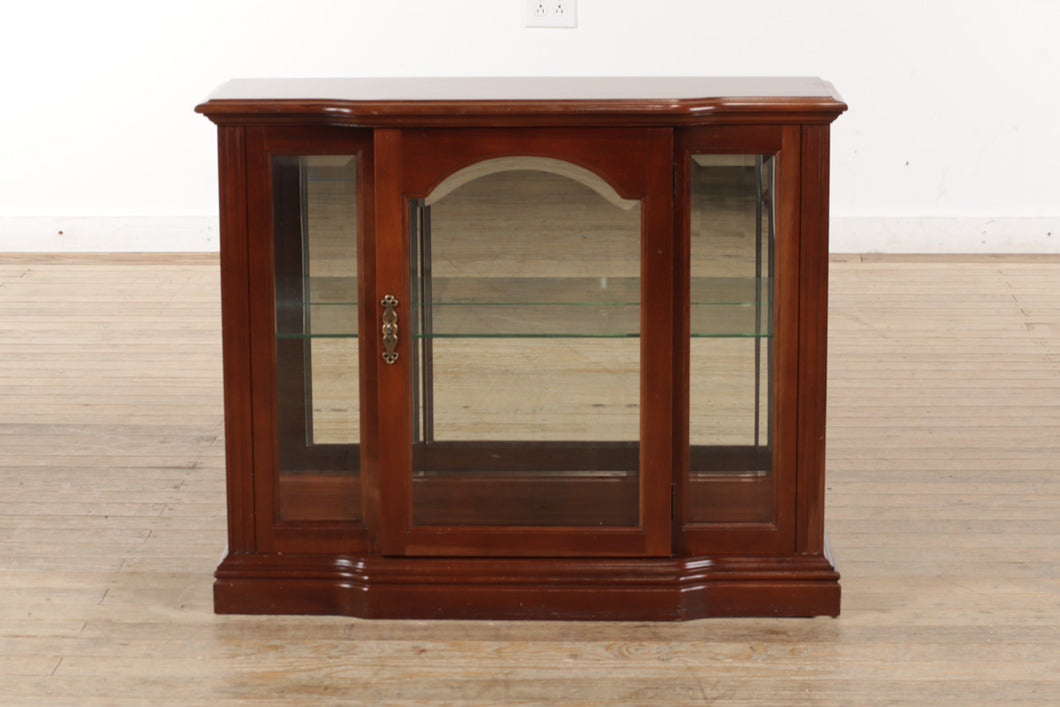 Smaller Cherry Illuminated Display Cabinet - Broyhill