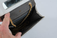 Load image into Gallery viewer, Whiting and Davis White Mesh Evening Bag Gold Chain Mirror Purse 7 x 5

