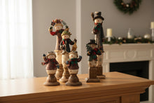 Load image into Gallery viewer, Set of 5 Christmas Snowman Figurines Tall Holiday Mantel Decor
