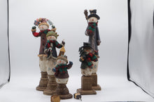 Load image into Gallery viewer, Set of 5 Christmas Snowman Figurines Tall Holiday Mantel Decor
