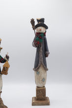 Load image into Gallery viewer, Set of 5 Christmas Snowman Figurines Tall Holiday Mantel Decor
