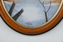 Load image into Gallery viewer, Snowy Barn Scene – Original Oil Painting by A. Faraldi (1991)
