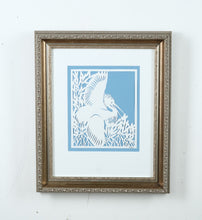Load image into Gallery viewer, &quot;Snowy Ruffled Feathers&quot; by Jeannine Reese – Framed Scherenschnitte Art (14&quot; x 17&quot;)
