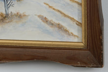 Load image into Gallery viewer, &quot;Snowy Rural Village&quot; by M. Maynard – Original Framed Winter Landscape Oil Painting
