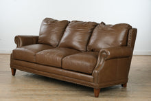 Load image into Gallery viewer, Soft Brown Leather Governor&#39;s Couch - Bradington Young
