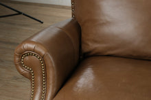 Load image into Gallery viewer, Soft Brown Leather Governor&#39;s Couch - Bradington Young
