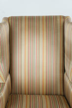 Load image into Gallery viewer, Southwood Striped Wingback Chair with Carved Legs
