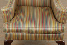 Load image into Gallery viewer, Southwood Striped Wingback Chair with Carved Legs
