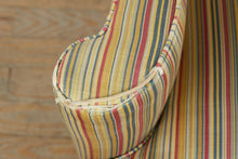 Load image into Gallery viewer, Southwood Striped Wingback Chair with Carved Legs
