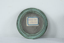 Load image into Gallery viewer, Spanish Art Pottery Trinket Box Green Patina Cameo Portrait Lidded Box
