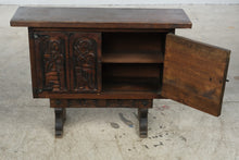 Load image into Gallery viewer, Spanish Colonial Style Carved Wood Two-Door Cabinet with Figural Relief Panels
