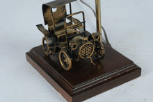 Load image into Gallery viewer, Vintage Made in Spain Model T Automobile Metal Table Lamp Wood Base 15 Inch

