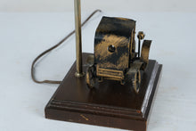 Load image into Gallery viewer, Vintage Made in Spain Model T Automobile Metal Table Lamp Wood Base 15 Inch
