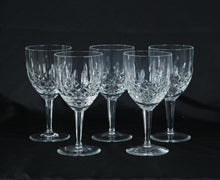 Load image into Gallery viewer, Spode Cut Crystal Wine Goblets with Diamond &amp; Leaf Pattern, Set of 5
